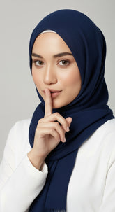 Plain Georgette - Navy Blue